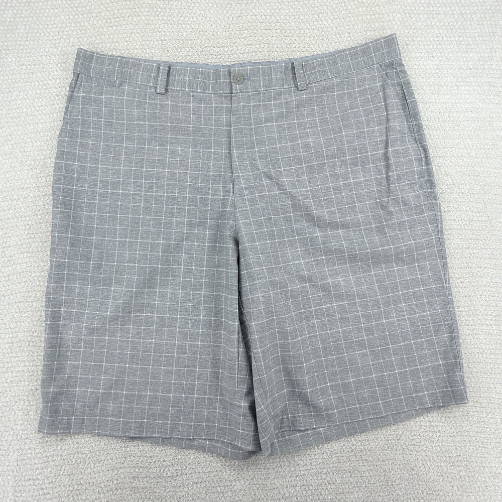 Nike Golf Tour Performance Dri-FIT Plaid Golf Shorts Mens 40 Gray Stretch 639801